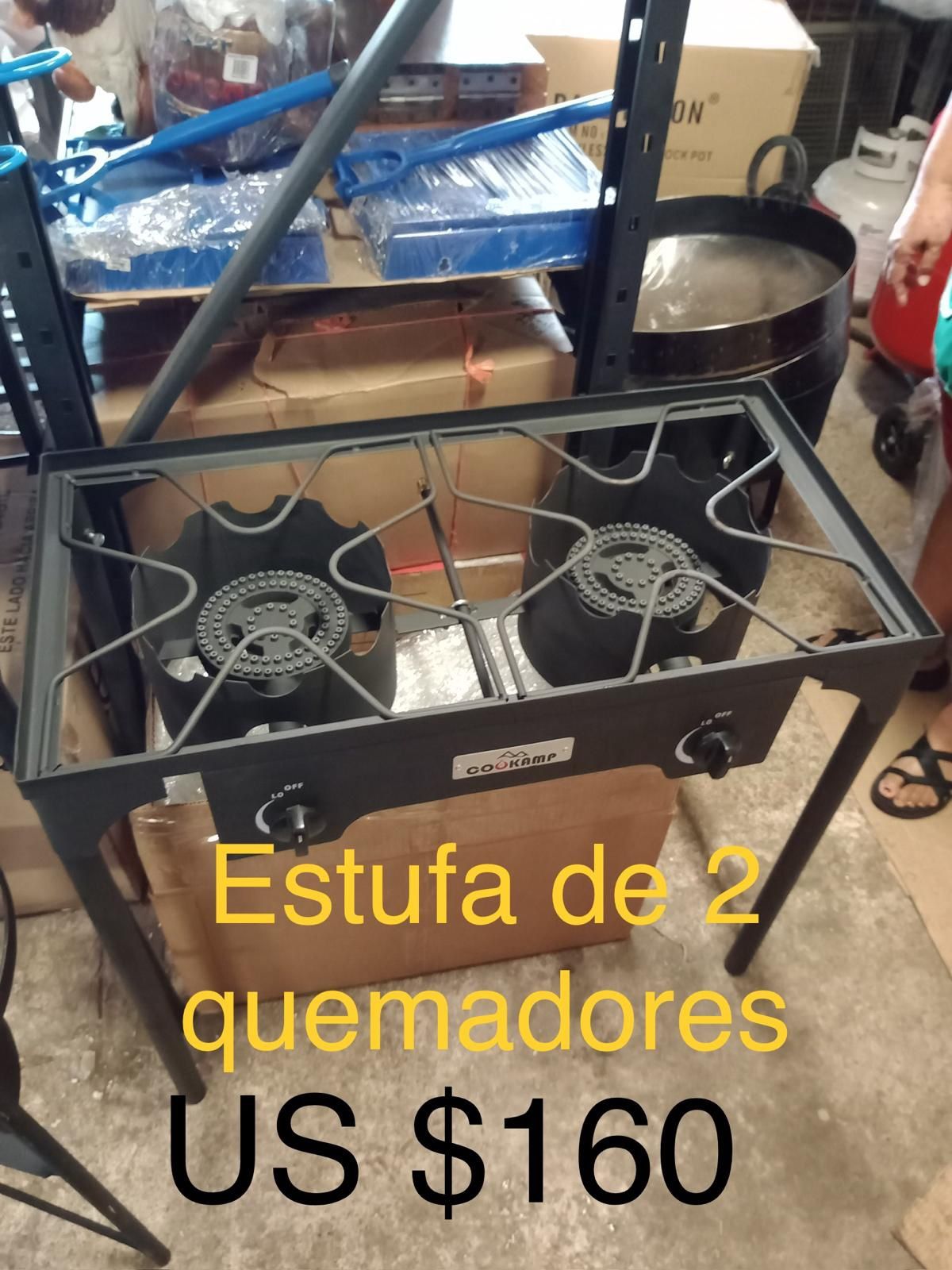 Estufa Portátil De 2 Quemadores De Gas De Alta Presión