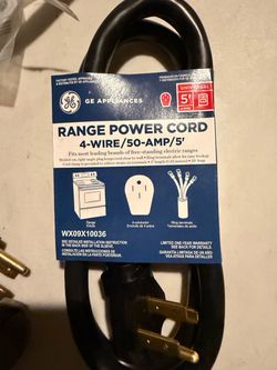 GE Appliances Range Power Cord 4-Wire 50-Amp 5ft