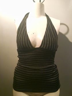 Striped Spandex Halter Top