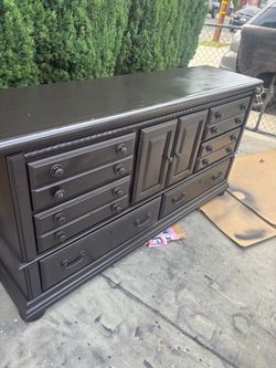 Long dark brown dresser