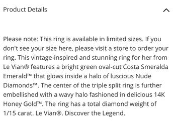 Le Vian Emerald Ring 1/15 ct tw Diamonds 14k Honey Gold Size 5 Thumbnail