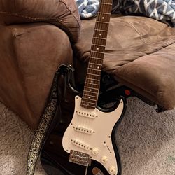 Squier Strat Electric Guitar – Like New – Fresh Elixir Strings