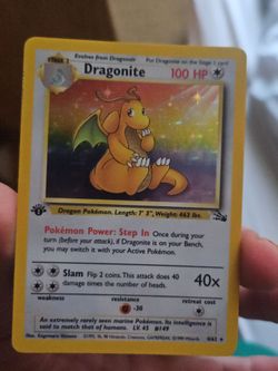 Dragonite Holo 1st Edition Fossil 4/62