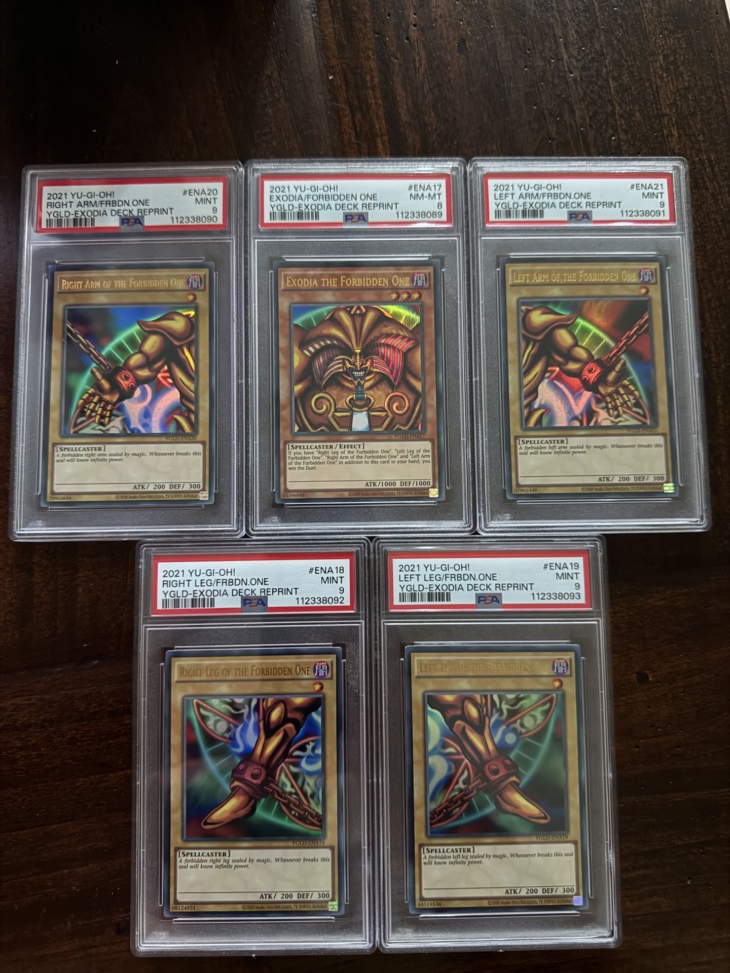 Exodia The Forbidden One Complete Set YGLD PSA 9-9-9-8