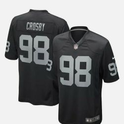 New! Maxx Crosby Las Vegas Raiders Player Jersey Men's #98  NFL size XL.