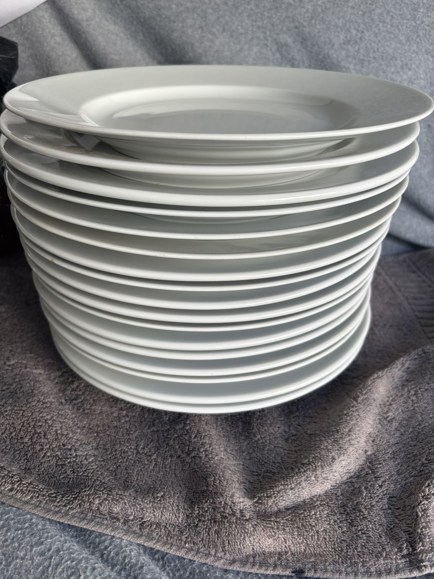 Crate & Barrel Dinner/charger Plates. Lot Of 17... 12" Around Made In Poland Mint Condition