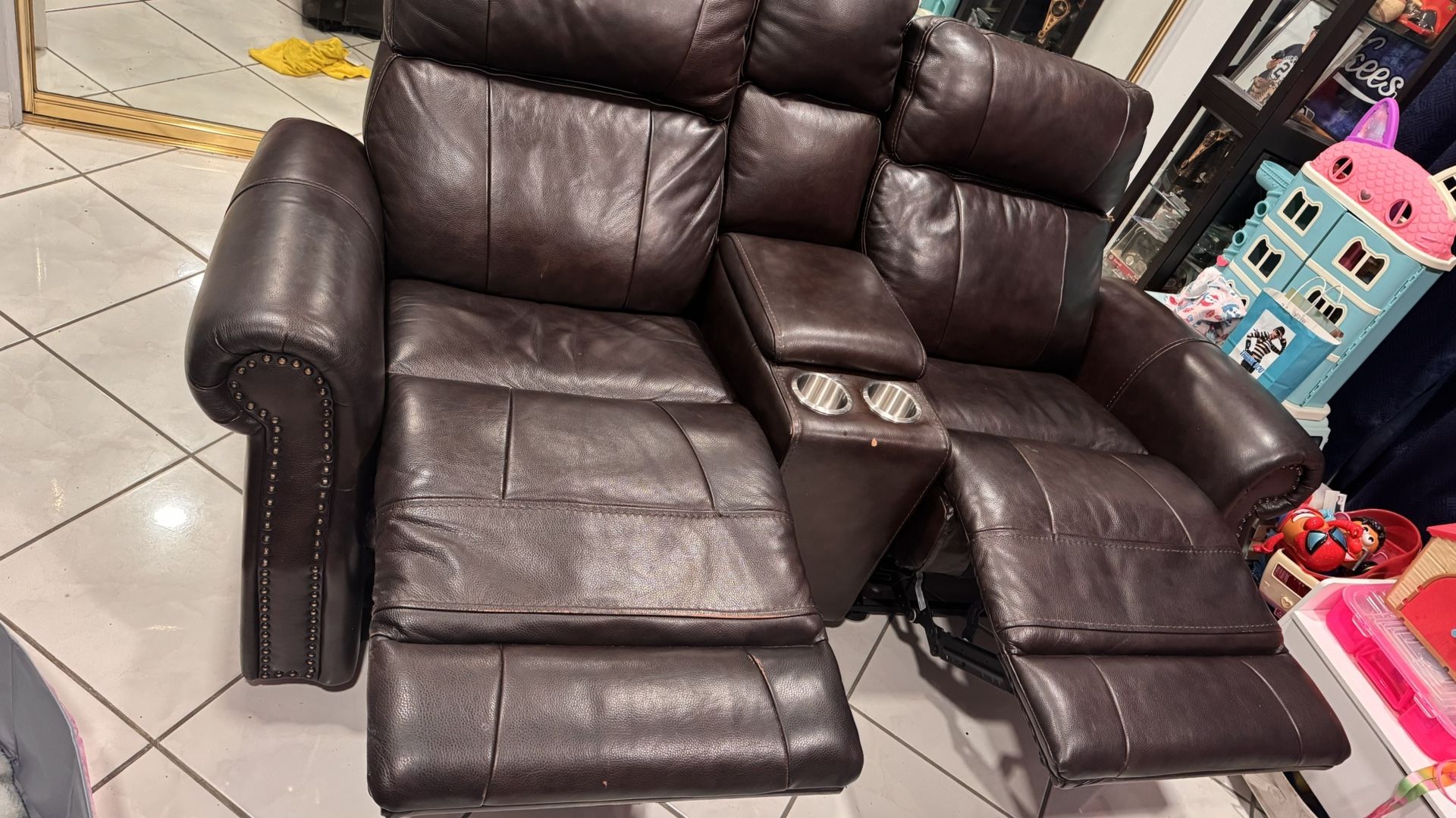 Leather Recliner Couch