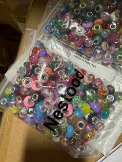 400Pcs European Large Hole Beads Bulk Assorted European Craft Beads Large Hole Fairy Wands