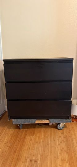 Black 3 drawer IKEA MALM dresser
