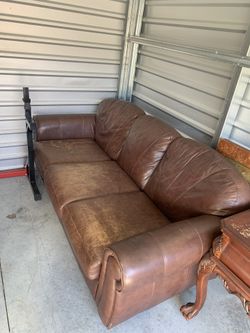 Brown Leather Couch 