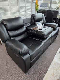 🍀🍀 Sofá LoveSeat Black