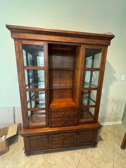 Solid wood china cabinet