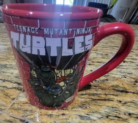 🧡🐢 Teenage Mutant Ninja Turtles 2024 Ceramic Coffee Mug – Red – 16 oz – Excellent Condition 🐢🧡