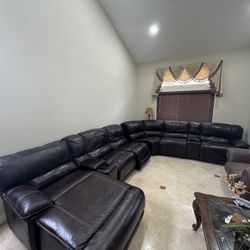 Leather Couch Electric Recliner 