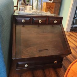 Vintage Wooden Table/Magazine Bin