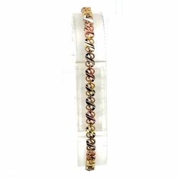 Woman’s Ladies 10k Tricolor Rose White Yellow Gold 7” Inch 3.6mm S Link Infinity Style Bracelet GP3137434