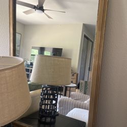 Antique Solid Wood Gold Framed Mirror