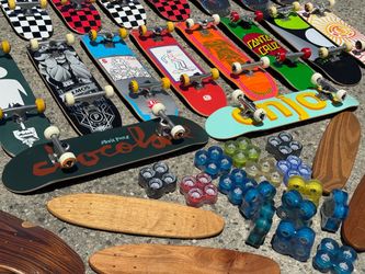 Skateboard decks trucks wheels bearings tools