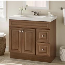Glensford 36 in. W x 22 in. D x 34 in. H Bath Vanity Cabinet without Top in Butterscotch