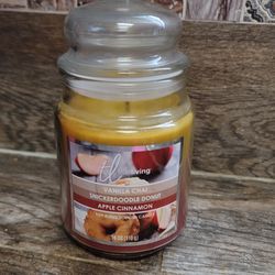 Trueliving Welcoming Scented Vanilla Chia 18 oz Candle Glass Jar w/ Lid 6.5" New