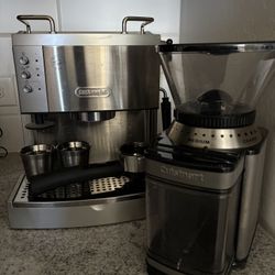 De'Longhi Espresso Machine + Cuisinart Supreme Coffee Grinder 