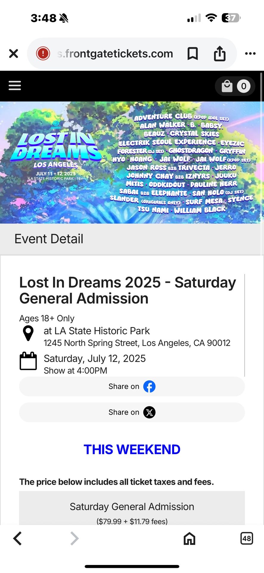 LOST IN DREAMS TICKET