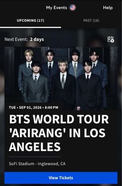BTS World Tour 'Arirang' LA Concert Ticket