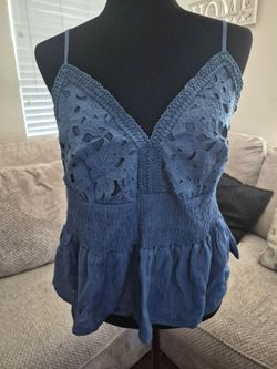 Woman navy blue top $3