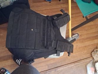 Black Tactical MOLLE Plate Carrier Vest