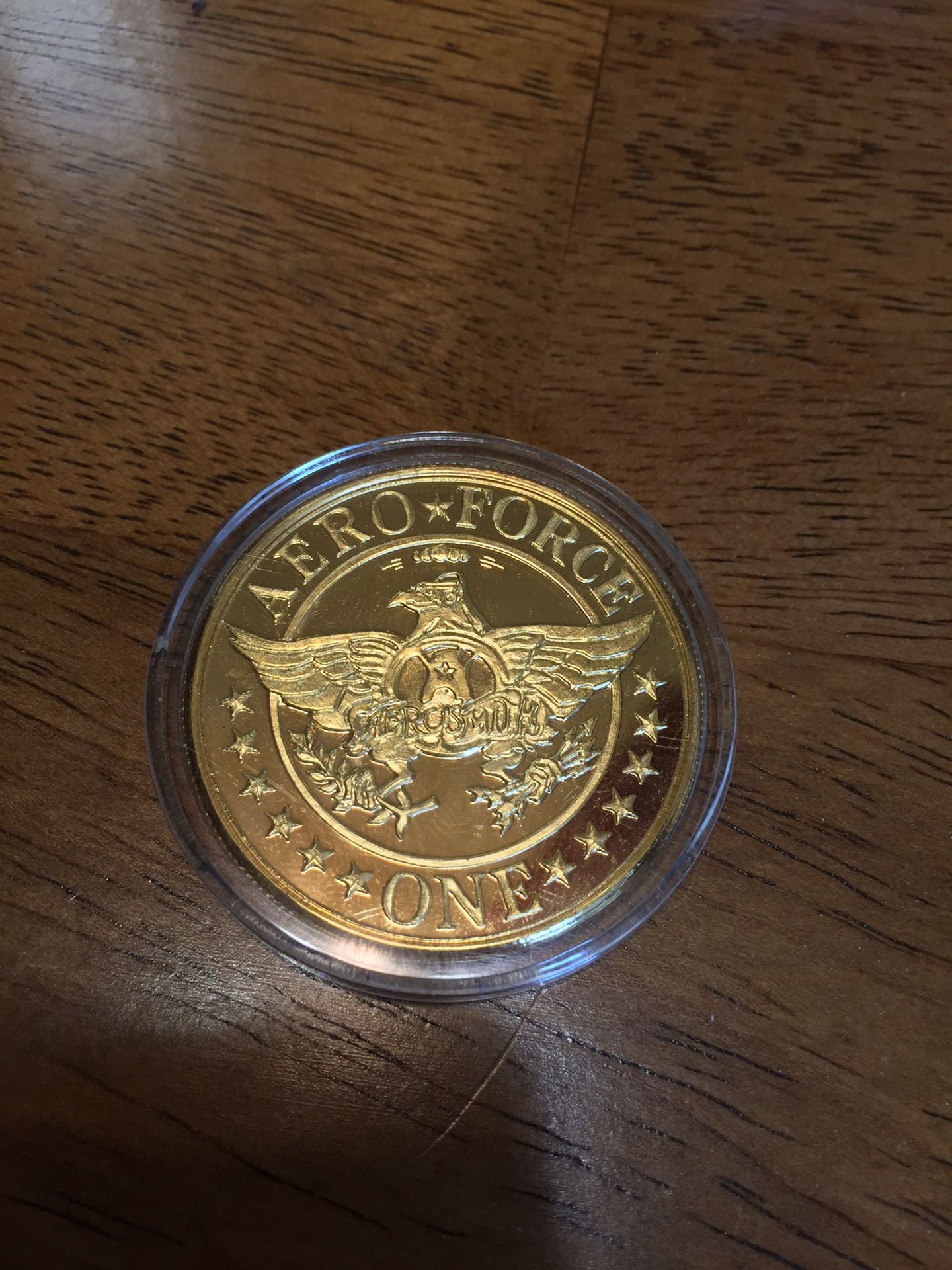 Commemorative Aerosmith Aeroforce One 24kt Gold Overlay Medallion