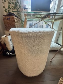 White Bouclé Stool
