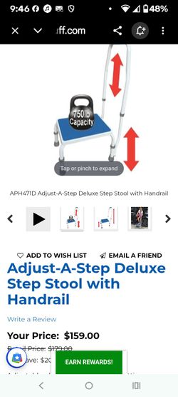Deluxe stepping stool with handle