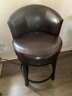 2 Leather Stool Chairs