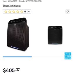 Whirlpool WPPRO2000 4 -Speed Black True HEPA Air Purifier 