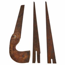 Vintage Hand Saw Blade Parts Lot of 3 Rustic Woodworking Restoration