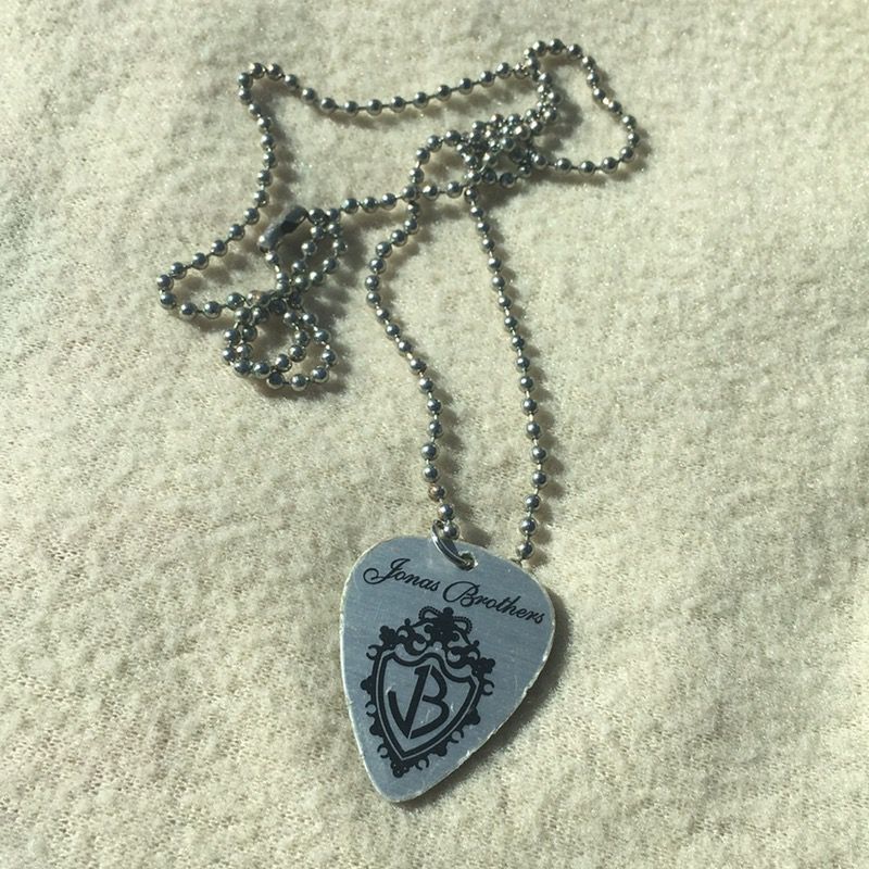 Find Jonas Brothers Double Sided Guitar Pick/chain Necklace