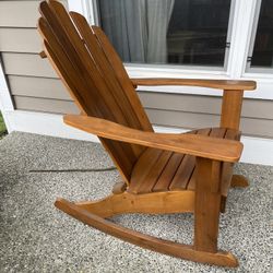 World Market Slatted Wood Adirondack Rocking Chair