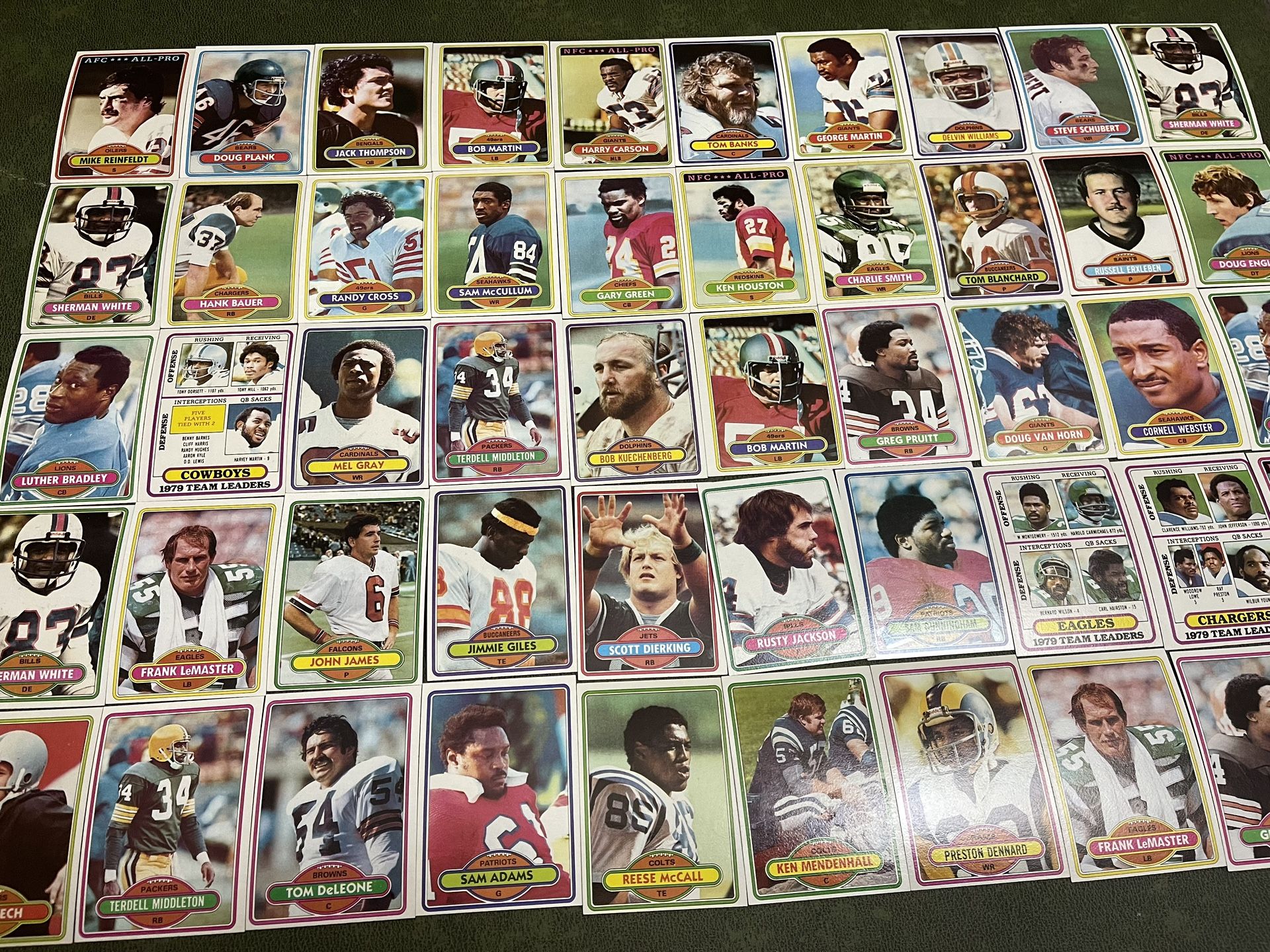 Lot of 50 1980 topps football cards #10