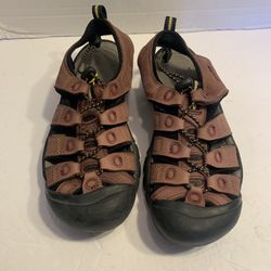 KEEN Women’s 7 Red/Brown  Leather Lace Up Fisherman Water Newport Sandals Outdoor 