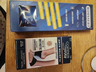 Copper Fit Arch Relief Plus Orthotic Support Wraps – Adjustable Compression – 1 Pair bundle – New