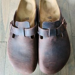 Birkenstock Mens Boston Super Grip Professional Brown Leather Slides EU 45 US 12