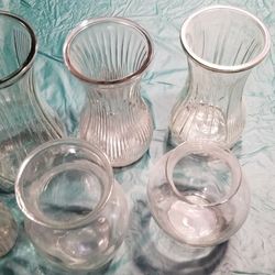 Glass flower vases lot of 6