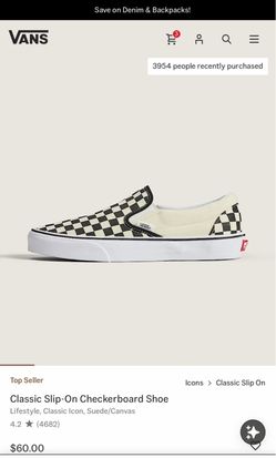 Brand new slip on checkered vans