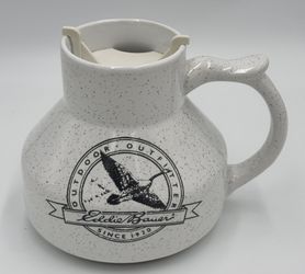 Eddie Bauer Outdoor Outfitters Gray Speckled Coffee Mug with Top 1989