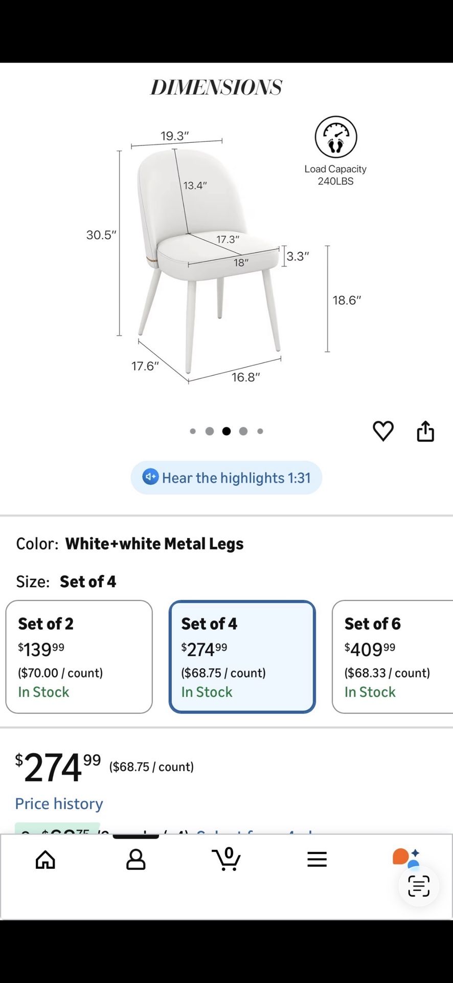 Kitchen Table chairs Set Of R