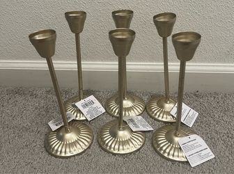 Candle holders 6 pieces metal