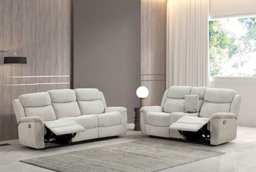 Brand New Super Grey Reclining Sofa & Loveseat 