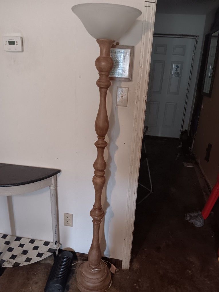 6 Foot Hard Wood Stand Lamp