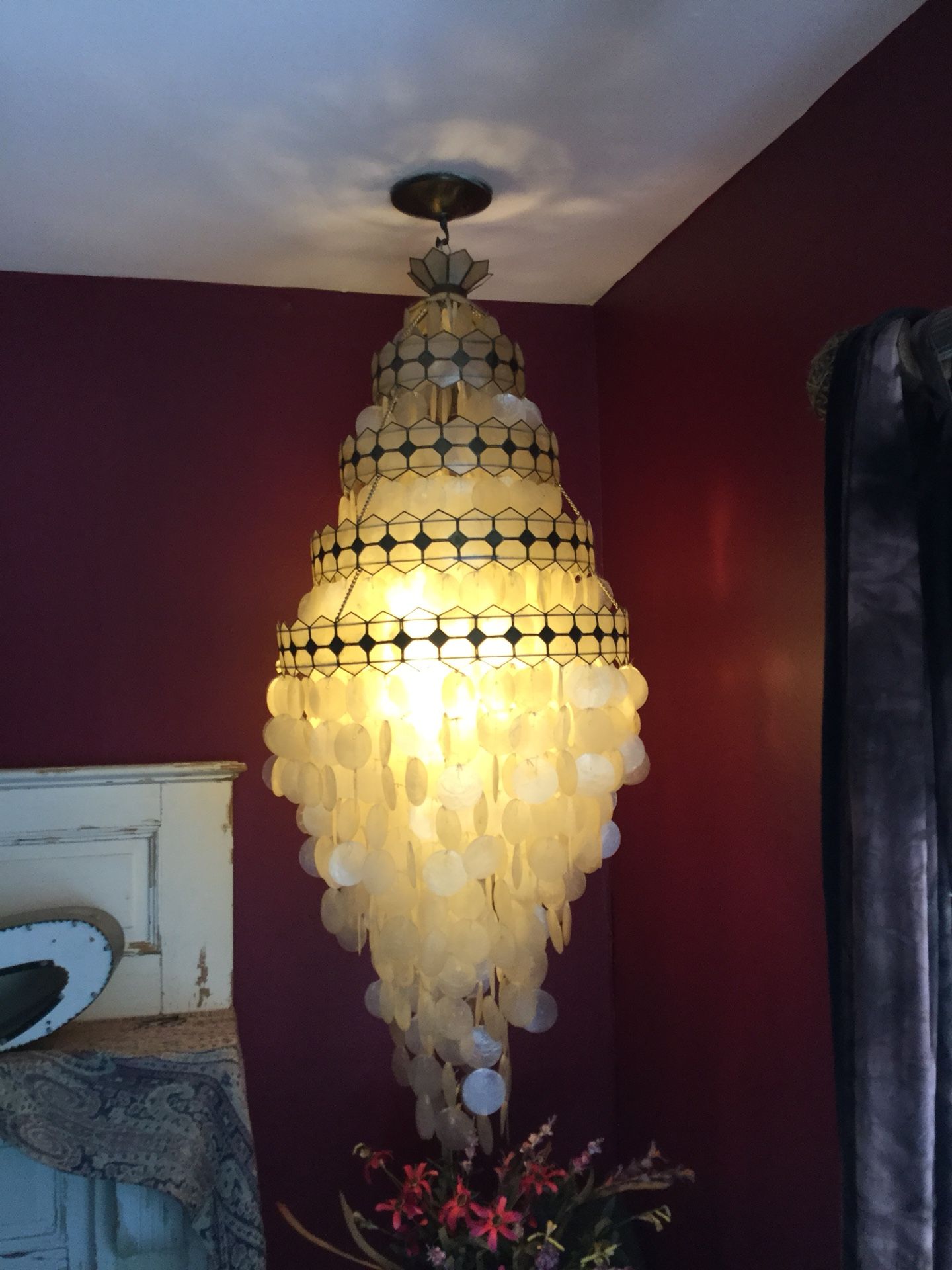 Capiz shell chandelier VINTAGE