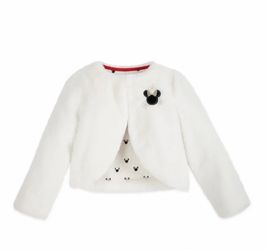 Girls Disney White Fur Jacket Size 5/6